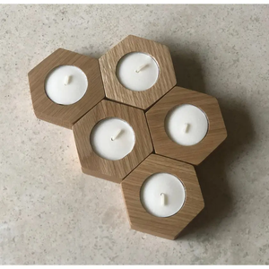 Wholesale Tabletop Wooden Candlestick Holders <b>Pillar</b> <b>Candle</b> Stand for Party & Christmas Decor Christmas Gifts - Product Image 2