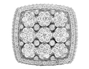 S925 <b>Silver</b> Moissanite Square Cluster <b>Ring</b> for <b>Men</b> Gold Plated Hip Hop Jewelry - Product Image 3