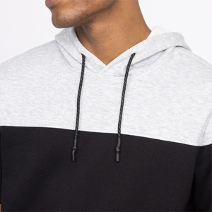 Pull à capuche personnalisé 100% coton pour hommes, conception de panneau de contraste de sérigraphie brodé d'hiver - Product Image 6