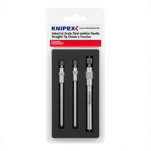 Juego de punzones centradores Knipex de 3 piezas, mango de acero de grado industrial, cinceles y punzones de punta recta - Product Image 3