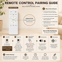 Ventilateur de plafond en bois de 60 pouces sans lumière avec télécommande, en stock aux États-Unis, ventilateur moderne à moteur DC pour patio, chambre et salon