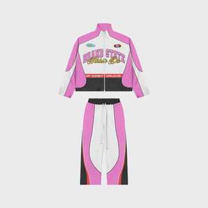 2025 nuevo último diseño bolsillo frontal personalizado conjuntos de dos piezas rompevientos Sudadera con capucha y pantalones para hombres conjuntos de diseño impreso personalizado - Product Image 3