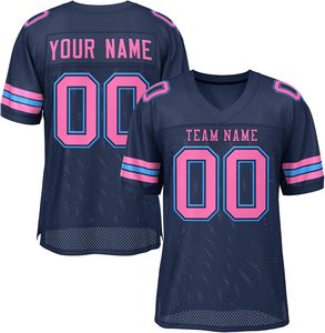 OEM personalizado equipo logotipo nombre Número camisetas secado rápido fútbol americano ropa deportiva manga corta poliéster Malla tela transferencia de calor - Product Image 4