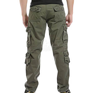 กางเกงคาร์โก้ของผู้ชายเอวสูงระบายอากาศได้ผ้าฝ้าย100% ระดับกลางแบบลำลองน้ำหนักเบา - Product Image 2