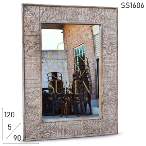 Espejo de muebles tradicionales hechos a mano último diseñador único de madera indio único hotel hecho a mano - Product Image 2