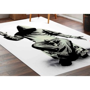Alfombra Banksy: Alfombra con Estampado de Arte de Graffiti 'Love or Money', Alfombra Suave con Pelo Largo - Product Image 3