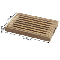 Planche à découper rectangulaire en bois naturel écologique avec bac à miettes, taille et couleur personnalisables, OEM/ODM Vietnam