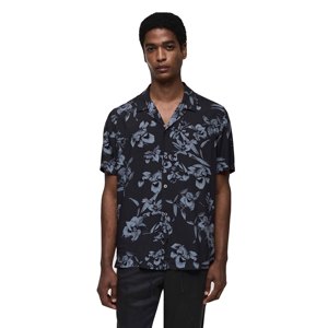 <b>Men's</b> Short Sleeve Solid Casual <b>Shirt</b> <b>Black</b> Flannel 100% <b>Silk</b> Eco-Friendly Quick Dry Breathable Summer Turn-down Collar - Product Image 3