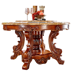 ชุดเฟอร์นิเจอร์ไม้แกะสลักสไตล์ยุโรปหรูหราทันสมัยแบบปรับเปลี่ยนได้ - โต๊ะและเก้าอี้พับได้สำหรับห้องครัว ห้องรับประทานอาหาร อพาร์ตเมนต์ ร้านอาหาร - Product Image 5