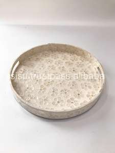 Bandeja redonda de lujo con incrustaciones de madreperla para decoración de Ramadán Eid Mubarak - Product Image 2