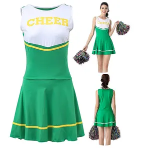 Women Clothing 2022 Solid Color New Arrival Light Weight Cotton Material Cheerleading Uniform For Women