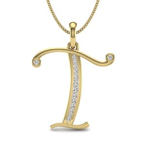 จี้เพชรสีทอง18K ตัวอักษร T สำหรับตกแต่งห้องแล็บ - Product Image 1