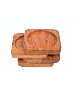 Sous-verre en bois d'acacia de haute qualité, design rustique, réutilisable, écologique, personnalisable en taille/forme/logo, vente en gros, décoration de table - Product Image 4