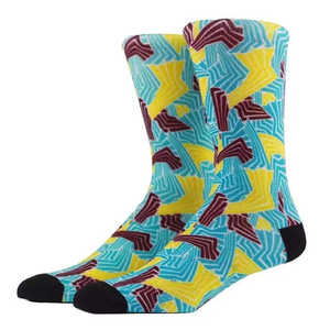 Wholesale Custom Cheap 360 Degree Print Crew <b>Socks</b> for <b>Men</b> Cotton Blend Quick Dry Sporty - Product Image 2