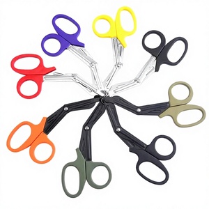 Ciseaux de sauvetage EMT, ciseaux de traumatologie, ciseaux à corde, à pointe courbée, 10 couleurs de poignées, légers, manuels, en acier inoxydable - Product Image 1
