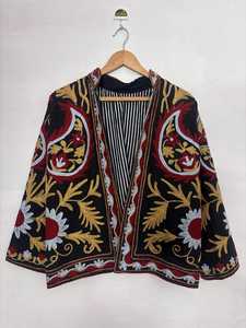 Handmade Suzani <b>Kantha</b> Cotton <b>Jacket</b> Embroidered Bohemian Coat Handmade Coat Floral Embroidered Velvet <b>Jacket</b> - Product Image 4