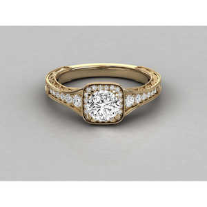 Anillo Brillante de Diamantes Redondos Solitarios en Oro de 10K para Mujer - Product Image 1
