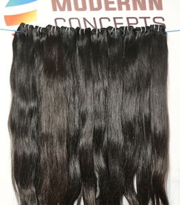 Extensions de cheveux humains vierges indiennes du temple, 100% non traités, couleur noire naturelle, lots de cheveux lâches à ondulation profonde, cheveux lisses, pas cher - Product Image 4