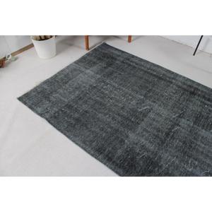 Alfombra de 4.6x9.9 pies, Alfombra Turca Vintage, Alfombra con Estampado Animal en Gris y Blanco - Product Image 2