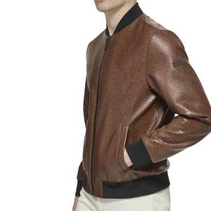 Blouson aviateur pour homme en cuir d'agneau véritable respirant et imperméable, grande taille, saison hivernale - Product Image 3