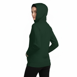Sudadera con Capucha Verde Oscuro de Lujo para Mujer, Ajuste Delgado, Algodón de Alta Calidad, Forro Polar, Venta al por Mayor, Ropa Deportiva, Sudadera de Diseño Exclusivo - Product Image 2