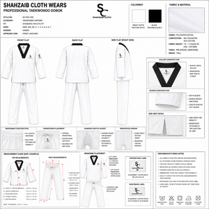Dobok de Taekwondo Blanco con Logotipo Personalizado, Cuello en V Negro, Ligero, Duradero, Transpirable, de Algodón y Poliéster, Uniforme TKD Unisex para Adultos, OEM - Product Image 6