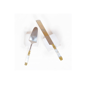 Ensembles de serveur de couteaux à gâteaux en acier inoxydable avec vernis naturel pour les utilisations de restaurant Fabrication d'ensembles de couverts en Inde - Product Image 5