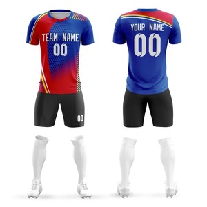 Ensembles d'uniformes de football américain personnalisés de haute qualité, couleur dégradée, respirant, séchage rapide, 100% polyester, col rond, nom de l'équipe - Product Image 2