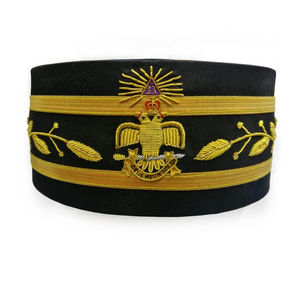 33e degré AASR Rite écossais chapeau violet Bullion broderie à la main couronne maçonnique chapeaux maçonniques brodés à la main - Product Image 4