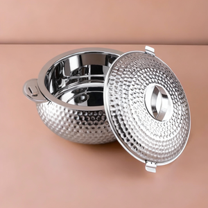 Marmite isotherme en acier inoxydable martelé antiadhésif de qualité supérieure, durable, avec couvercle, pour la cuisine, les restaurants, les hôtels, le service - Product Image 2