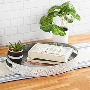 ถาดเสิร์ฟอาหารเคลือบสังกะสีทรงรีสำหรับเครื่องครัวถาดเสิร์ฟชาและกาแฟดีไซน์นูน - Product Image 3