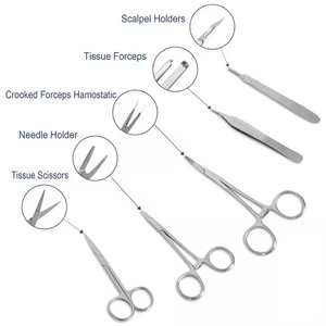 Kit completo de entrenamiento de instrumentos quirúrgicos para estudiantes de veterinaria, modelo de práctica médica, almohadillas para sutura de heridas, SUTURA QUIRÚRGICA - Product Image 5