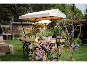 <b>Big</b> Wheel Modern Solid Mango Wood Portable Movable High Quality Durable Eco-Friendly Home Bar Cart Iron <b>Frame</b> for Home Bar - Product Image 4