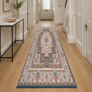 <b>RUGS</b> DEPOT LXDP-0931 Wholesale Terracotta Gold Modern Vintage Digital Printed Machine Washable Chenille Area <b>Rug</b> <b>Non</b> <b>Slip</b> - Product Image 5