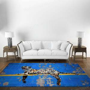 Patchwork Wool Printed Rug Eco-Friendly Traditional Design Non-Slip Medium Thickness <b>Latex</b> Backing <b>Man</b> Cave & Dining Room Decor - Product Image 2