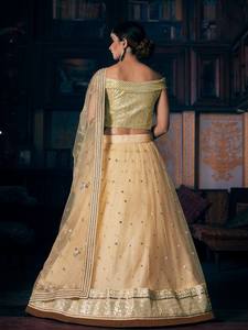 Lehenga traditionnel en coton et soie, imprimé, avec bordure en dentelle, séchage rapide, style pakistanais, tenue de mariage pour femmes, idéal pour les demoiselles d'honneur - Product Image 5