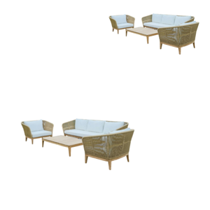 Meilleur prix d'usine Mobilier d'extérieur moderne Ensemble de canapés en rotin Salon d'extérieur Mobilier de jardin en bois Canapé d'extérieur - Product Image 4