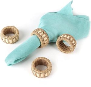 Nouveau fait à la main Jute Jute corde tissé serviette anneau créatif corde porte-serviettes fabricant en gros lot de 6 - Product Image 5