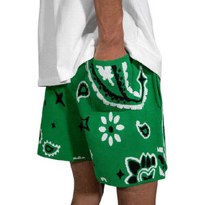 Ropa de calle personalizada, pantalones cortos de punto Jacquard de baloncesto, pantalones cortos de malla de playa de verano, pantalones cortos de Bandana con estampado de Cachemira para hombres - Product Image 2