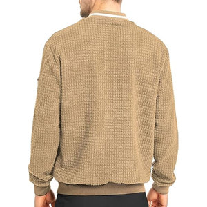 แจ็กเก็ตบอมเบอร์ผ้ายีนส์วินเทจสำหรับผู้ชายเสื้อโค้ทอบอมเบอร์ผ้าย้นส์ให้ความอบอุ่นมีซิปด้านหน้าและย้อมหนาสำหรับฤดูใบไม้ร่วงและฤดูหนาว - Product Image 4