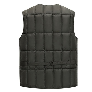 Chaleco Casual Sólido para Hombre, Otoño Invierno, Multibolsillos, Sin Mangas, Grueso, Ecológico, de Poliéster/Nailon, Diseño con Cierre - Product Image 4