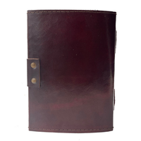 Journal en cuir classique fait main, religieux, Hocus Pocus, avec formules gaufrées, Œil protecteur, Wiccan, Pagan, Grimoire, Bord festonné, Halloween