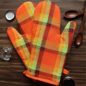 Gants de four en coton 100% pur, résistants à la chaleur, avec impression personnalisée, exportateur indien - Product Image 1