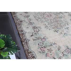 พรมขนาด 5.6x8.8 ฟุต, พรมตุรกี, พรมลายพรางสีน้ำตาลวินเทจทำจากขนสัตว์ - Product Image 3