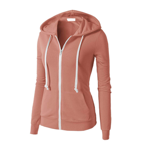 Sudaderas con capucha informales de algodón y forro polar de patrón sólido para mujer al por mayor para uso diario en las estaciones de otoño e invierno - Product Image 6