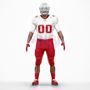 Pantalon de maillot de football américain 100% polyester léger et respirant pour hommes Logo d'équipe personnalisé Uniforme respirant à manches courtes - Product Image 2