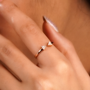 Bague tendance en argent sterling 925 plaqué or rose et or 18 carats avec zircon incrusté pour toutes les occasions - Product Image 1