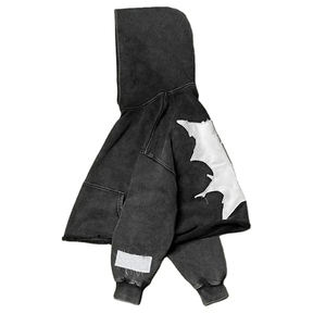 High Street Custom Oversize Acid Wash Hoodie para hombres 3D Serigrafía Pullover Style Low MOQ Hooded Zipper Design Wholesale - Product Image 3