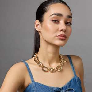 Collar Bohemio de Moda 192072, Chapado en Oro, Aleación de Zinc, Cuentas Geométricas, Cruz, Patrón Numérico, Diamante, Perla, Ideal para Fiestas - Product Image 2