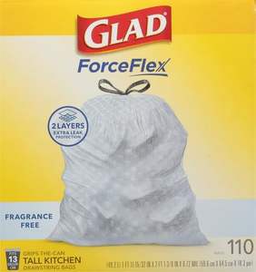 Bolsas de Basura Glad ForceFlex Altas para Cocina, con Cordón, 13 Galones, Sin Fragancia, 110 Unidades (El Paquete Puede Variar), (Paquete de 3) - Product Image 3